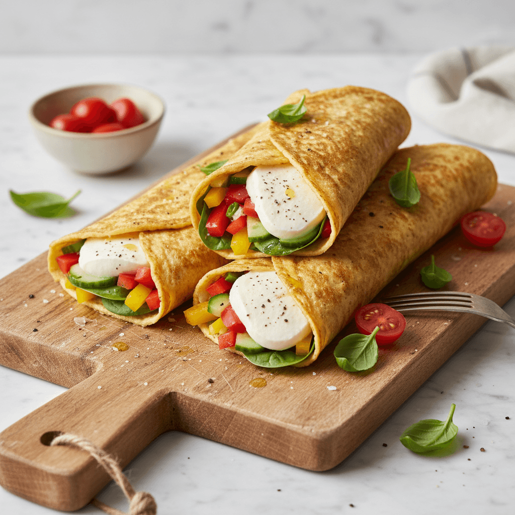 Eierwrap mit Mozzarella & Gemüse - Thermomix Rezept