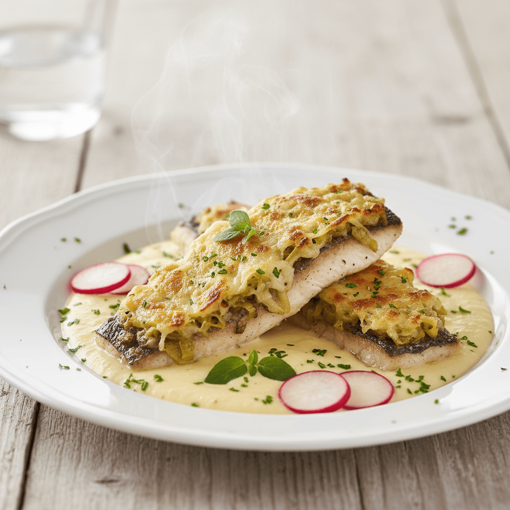 Forelle mit Lauch-Bergkäse-Kruste - Thermomix Rezept
