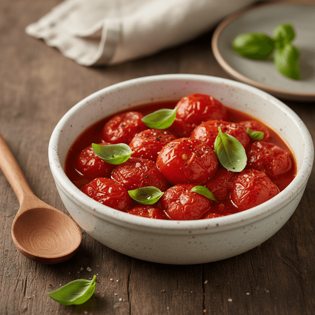 Geschmorte Tomaten in eigenem Saft