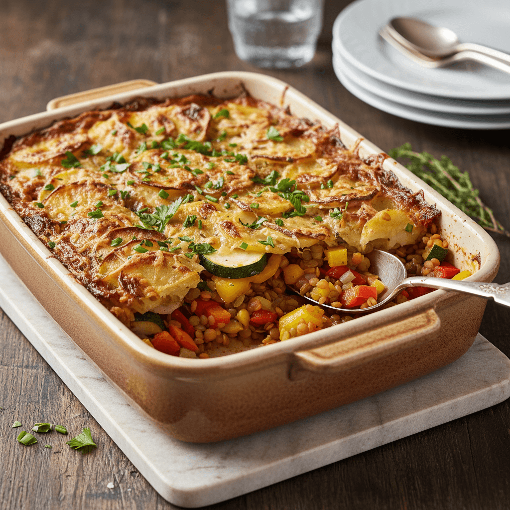 Linsen-Kartoffel-Gratin - Thermomix Rezept