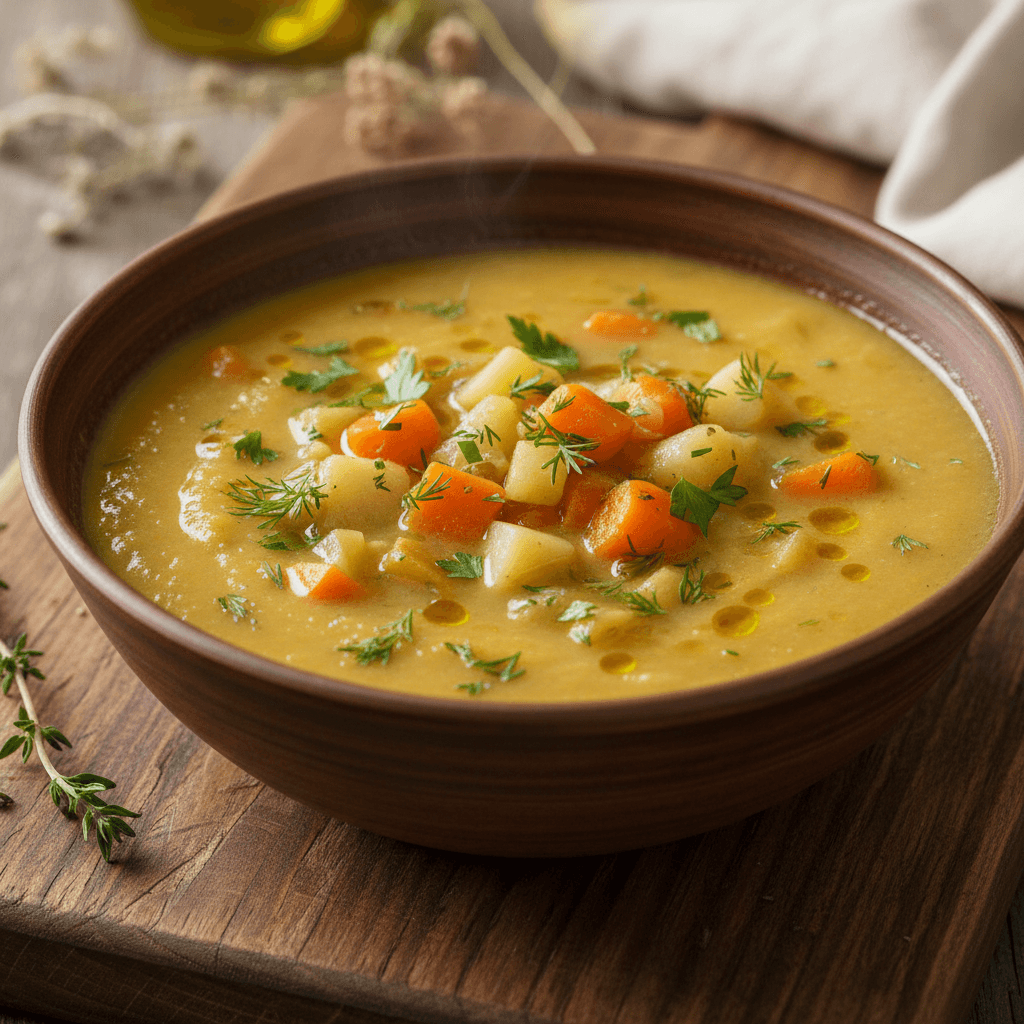 Wurzelgemüse-Eintopf-Bowl mit Kräuterbrühe - Thermomix Rezept